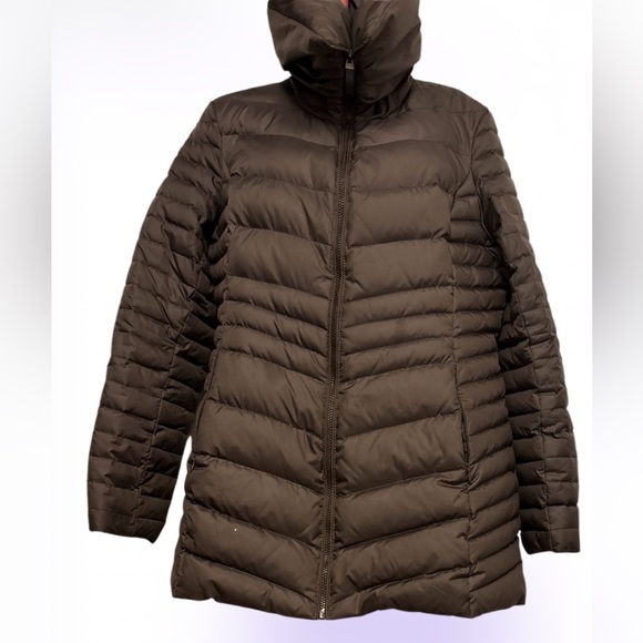 Danier brown padded midi Length brave cold winter jacket Sz M - Picture 3 of 16